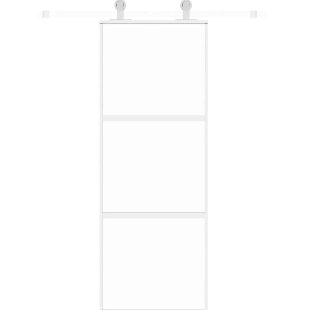 vidaXL Materiales De Construcción-Puerta corredera vidrio templado y aluminio blanca 76x205 cm