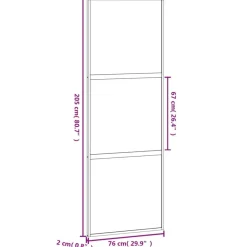 vidaXL Materiales De Construcción-Puerta corredera vidrio templado y aluminio blanca 76x205 cm