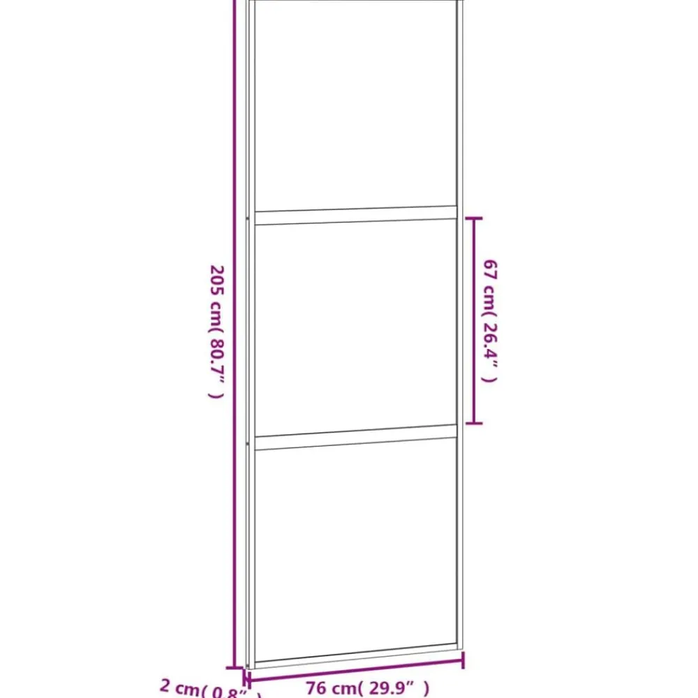 vidaXL Materiales De Construcción-Puerta corredera vidrio templado y aluminio blanca 76x205 cm