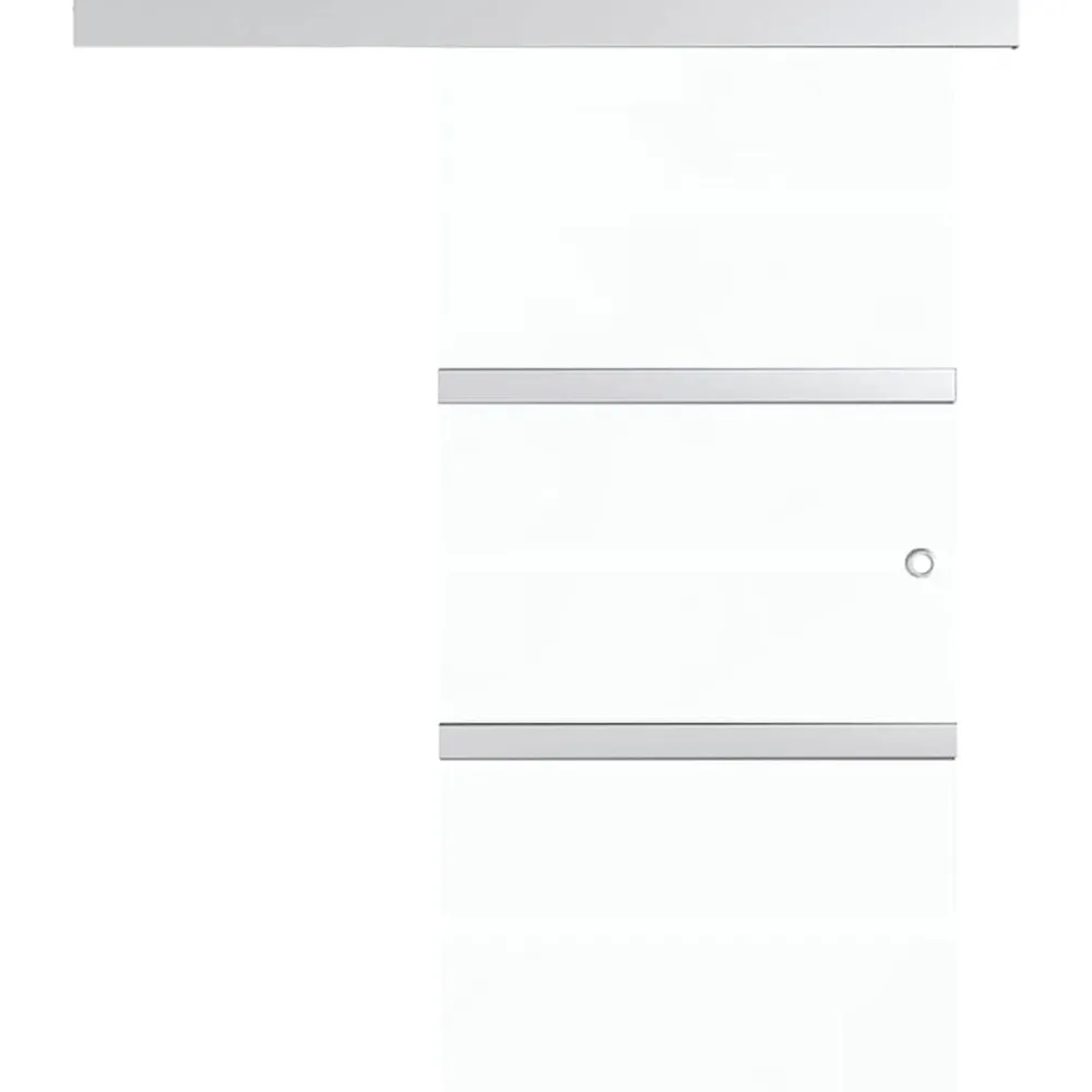 vidaXL Materiales De Construcción-Puerta corredera vidrio ESG y aluminio plateado 76x212 cm