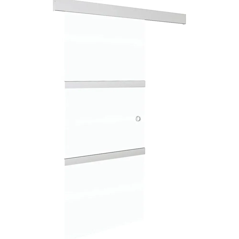 vidaXL Puerta corredera vidrio ESG y aluminio plateado 90x212 cm Outlet