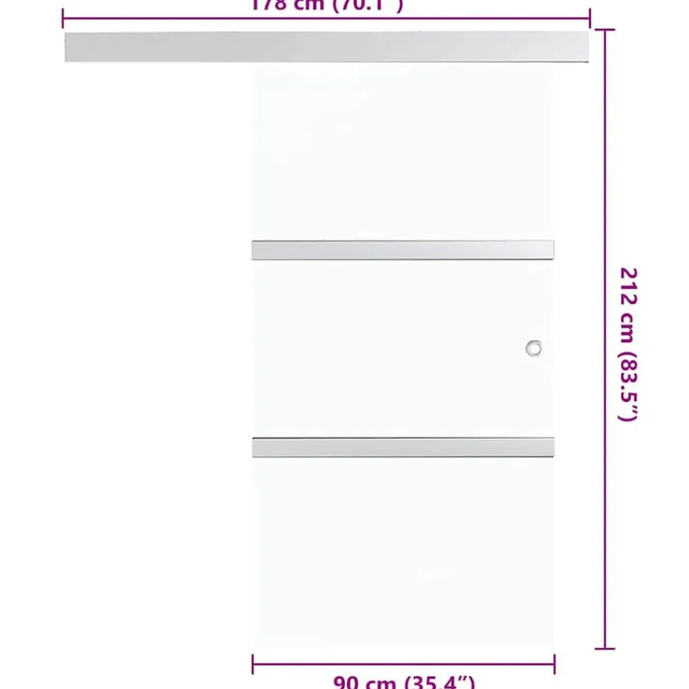 vidaXL Puerta corredera vidrio ESG y aluminio plateado 90x212 cm Outlet