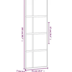 vidaXL Materiales De Construcción-Puerta corredera vidrio templado y aluminio negra 76x205 cm
