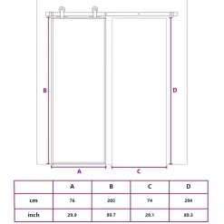 vidaXL Materiales De Construcción-Puerta corredera vidrio templado y aluminio negra 76x205 cm