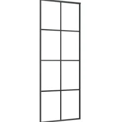 vidaXL Materiales De Construcción-Puerta corredera vidrio ESG y aluminio 76x205 cm