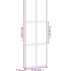 vidaXL Materiales De Construcción-Puerta corredera vidrio templado y aluminio blanca 76x205 cm