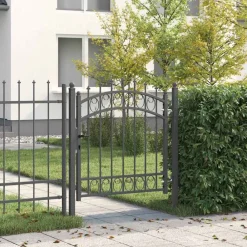 vidaXL Vallas De Jardín-Puerta de cerca con picos con cerradura Emmen 100 x 100 cm