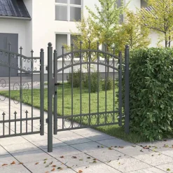 vidaXL Vallas De Jardín-Puerta de cerca con picos con cerradura Emmen 100 x 100 cm