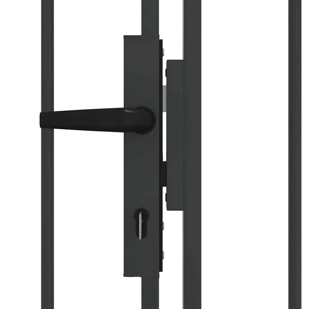 vidaXL Vallas De Jardín-Puerta de cerca con cerradura Assen Gris 301 x 200 cm Acero