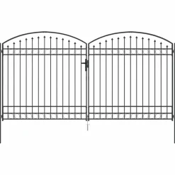vidaXL Puerta de cerca con cerradura Assen Gris 301 x 224.5 cm Acero
