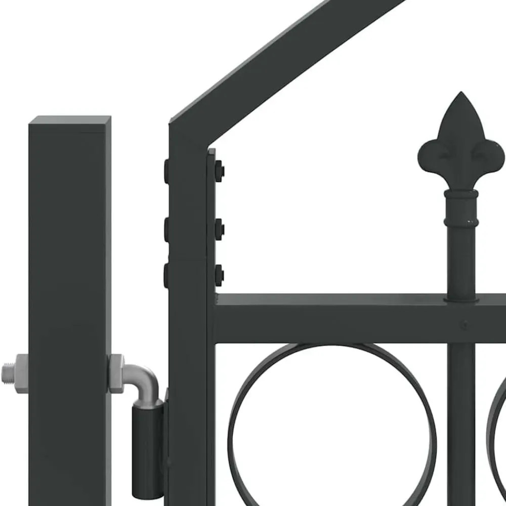 vidaXL Vallas De Jardín-Puerta de cerca con cerradura Assen Gris 301 x 175,5 cm Acero
