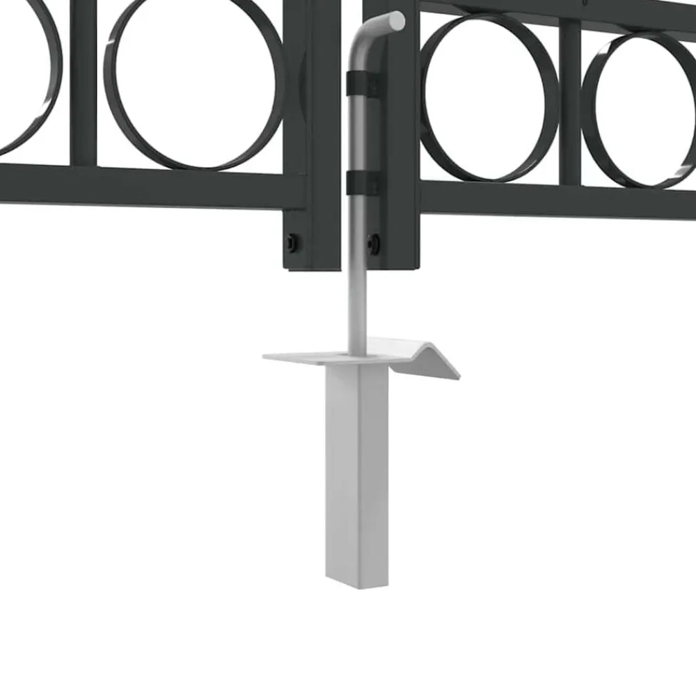 vidaXL Vallas De Jardín-Puerta de cerca con cerradura Assen Gris 301 x 175,5 cm Acero