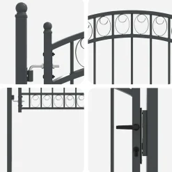 vidaXL Vallas De Jardín-Puerta de cerca con cerradura Emmen 100 x 100 cm