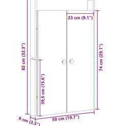 vidaXL Puerta de cocina MEPPEL Roble Marrón 50 x 9 x 82 cm Madera de pino sin tratar Sale