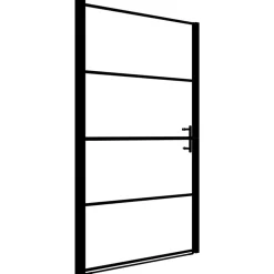 vidaXL Puerta de ducha de vidrio templado negro 81x195 cm Outlet