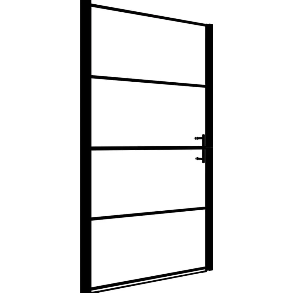 vidaXL Puerta de ducha de vidrio templado negro 81x195 cm Outlet