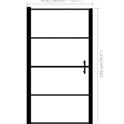 vidaXL Puerta de ducha de vidrio templado negro 81x195 cm Outlet