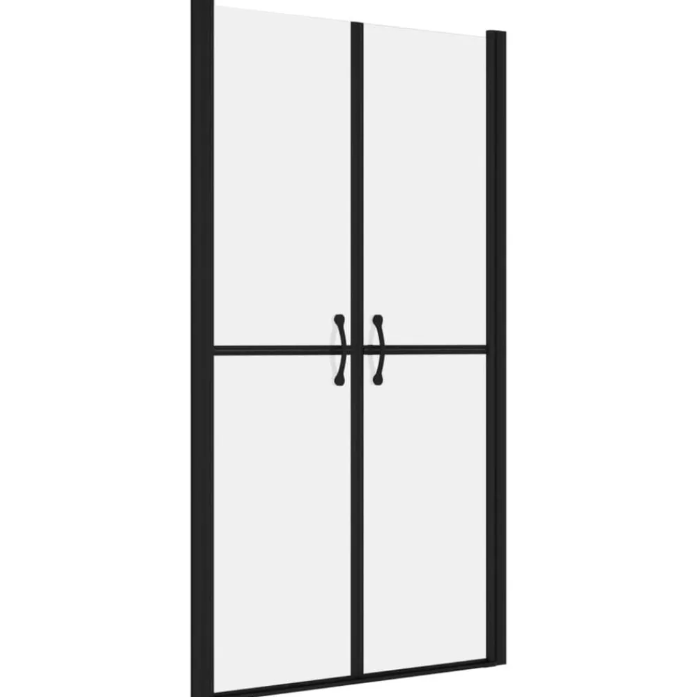 vidaXL Puerta de ducha ESG esmerilado (68-71)x190 cm Negro Clearance