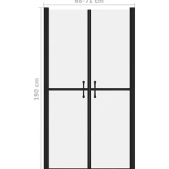 vidaXL Puerta de ducha ESG esmerilado (68-71)x190 cm Negro Clearance
