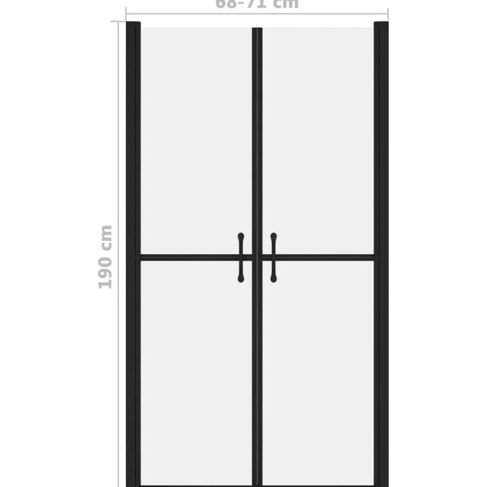 vidaXL Puerta de ducha ESG esmerilado (68-71)x190 cm Negro Clearance