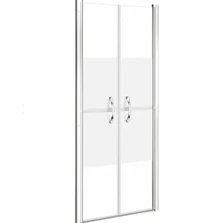 vidaXL Puerta de ducha ESG medio esmerilado 71x190 cm Plateado Best