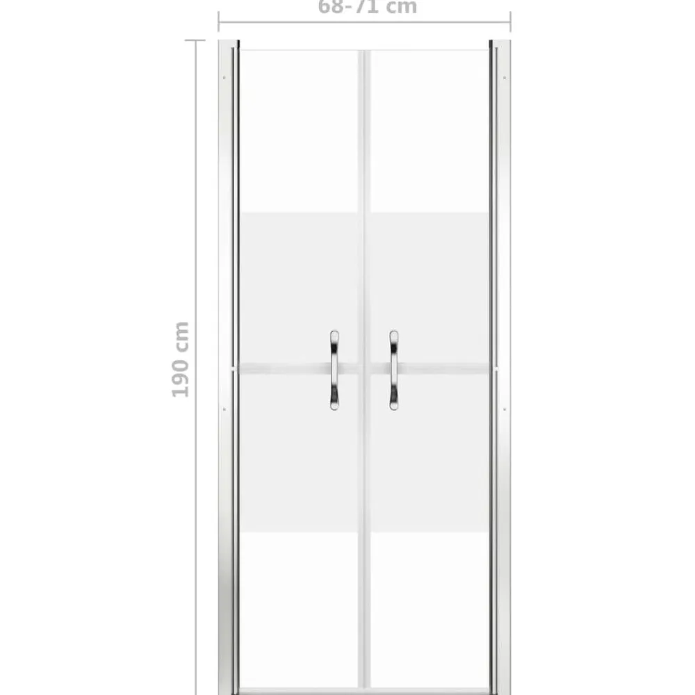 vidaXL Puerta de ducha ESG medio esmerilado 71x190 cm Plateado Best