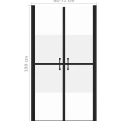 vidaXL Fontanería-Puerta de ducha ESG medio esmerilado (68-71)x190 cm