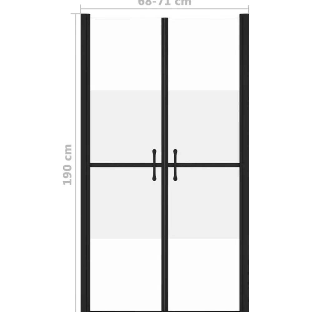 vidaXL Fontanería-Puerta de ducha ESG medio esmerilado (68-71)x190 cm