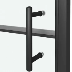 vidaXL Puerta de ducha vidrio semiesmerilado negro 81x195 cm Best