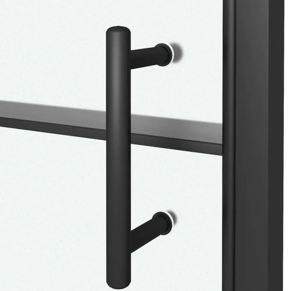 vidaXL Puerta de ducha vidrio semiesmerilado negro 81x195 cm Best