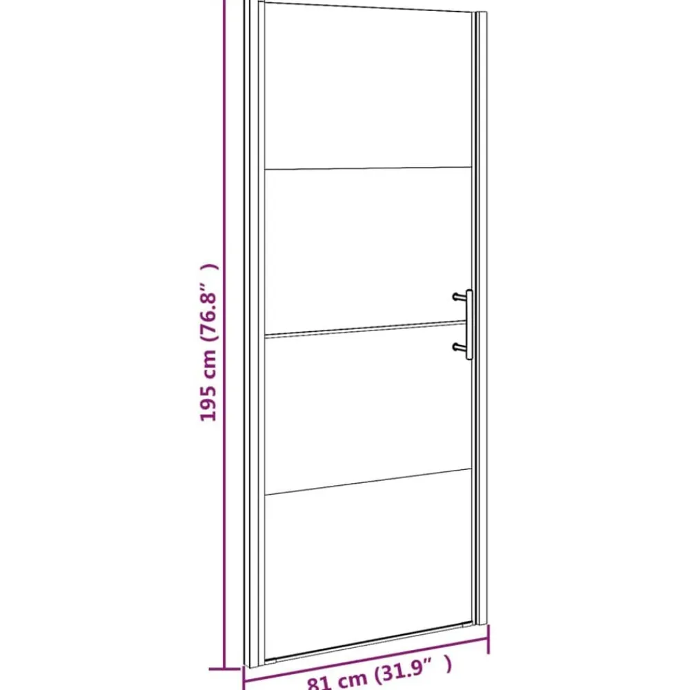 vidaXL Puerta de ducha vidrio semiesmerilado negro 81x195 cm Best