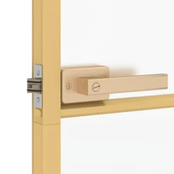 vidaXL Puerta de interior dorada vidrio templado y aluminio 76x201,5cm Dorado y mate Best