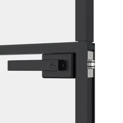 vidaXL Materiales De Construcción-Puerta de interior vidrio templado y aluminio negro 76x201,5 cm