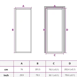 vidaXL Materiales De Construcción-Puerta de interior vidrio templado y aluminio negro 76x201,5 cm