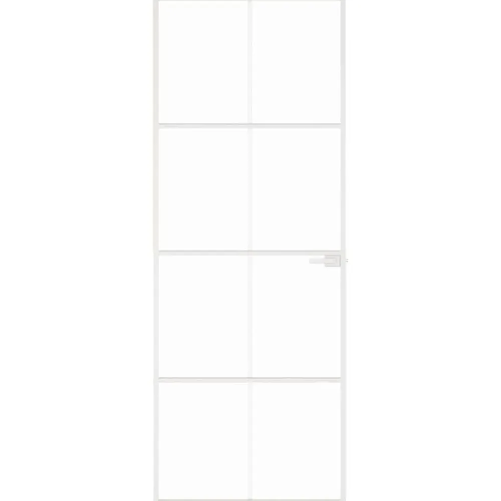 vidaXL Puerta de interior vidrio templado y aluminio blanco 76x201,5cm Blanco y transparente Best