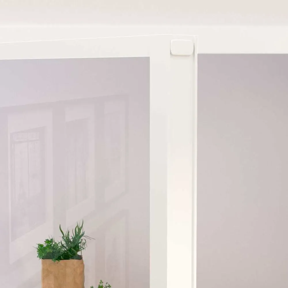 vidaXL Puerta de interior vidrio templado y aluminio blanco 76x201,5cm Blanco y transparente Best