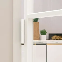 vidaXL Puerta de interior vidrio templado y aluminio blanco 76x201,5cm Blanco y transparente Best