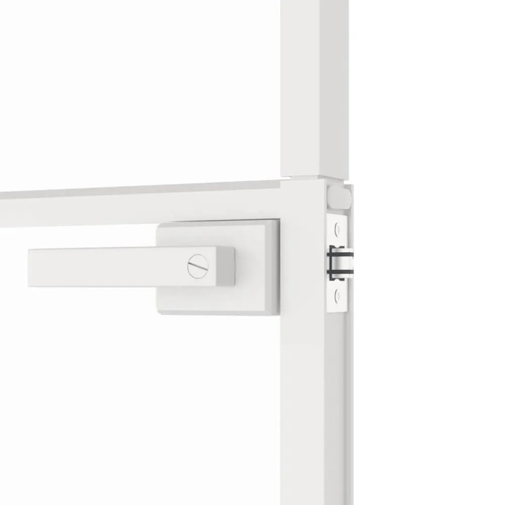 vidaXL Puerta de interior vidrio templado y aluminio blanco 76x201,5cm Blanco y transparente Best