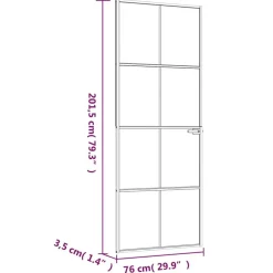 vidaXL Puerta de interior vidrio templado y aluminio blanco 76x201,5cm Blanco y transparente Best