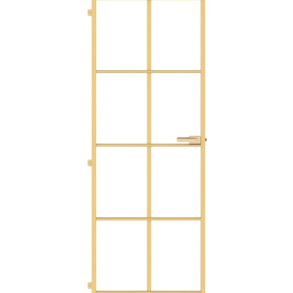 vidaXL Materiales De Construcción-Puerta de interior dorada vidrio templado y aluminio 76x201,5cm