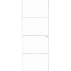 vidaXL Puerta de interior vidrio templado y aluminio blanco 76x201,5cm Blanco y transparente Hot