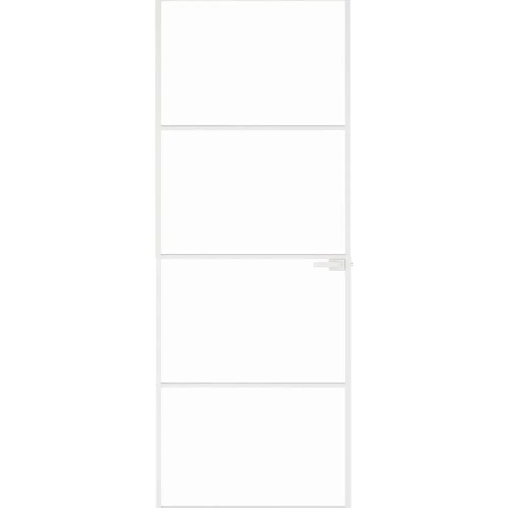 vidaXL Puerta de interior vidrio templado y aluminio blanco 76x201,5cm Blanco y transparente Hot