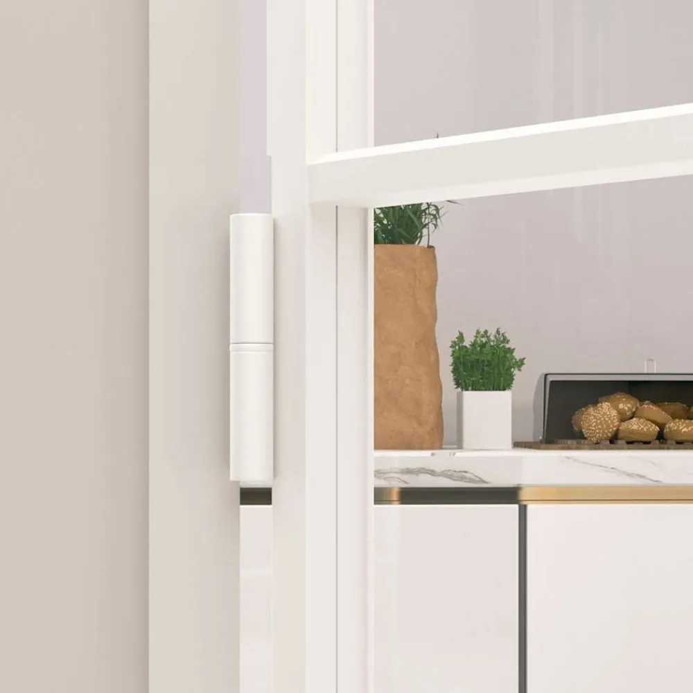 vidaXL Puerta de interior vidrio templado y aluminio blanco 76x201,5cm Blanco y transparente Hot