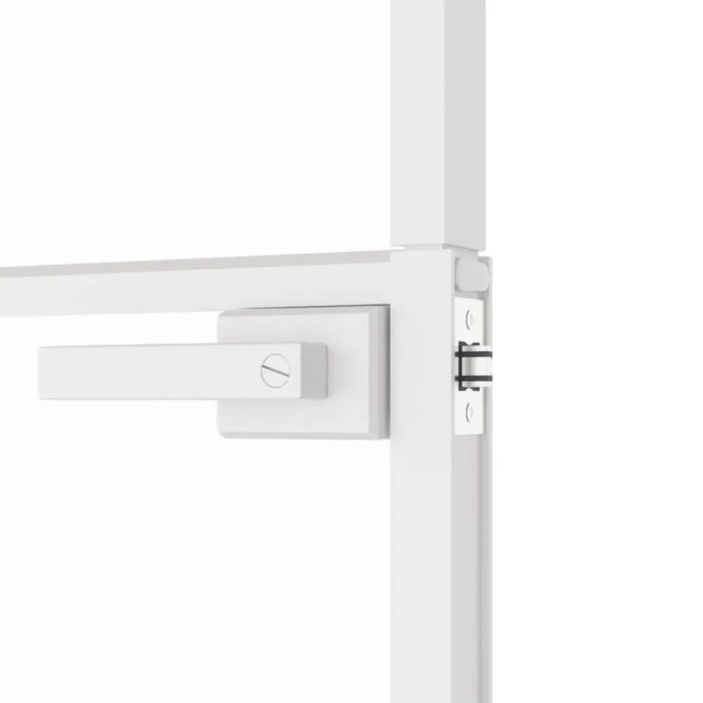 vidaXL Puerta de interior vidrio templado y aluminio blanco 76x201,5cm Blanco y transparente Hot