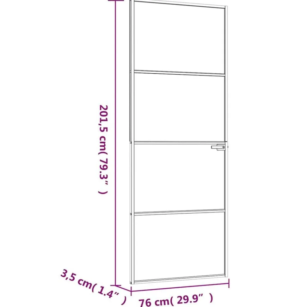 vidaXL Puerta de interior vidrio templado y aluminio blanco 76x201,5cm Blanco y transparente Hot