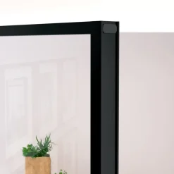 vidaXL Puerta de interior vidrio templado y aluminio negro 76x201,5 cm Negro y transparente Online