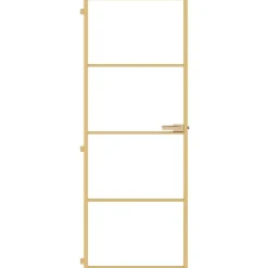 vidaXL Puerta de interior dorada vidrio templado y aluminio 76x201,5cm Dorado y transparente Hot
