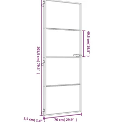vidaXL Puerta de interior dorada vidrio templado y aluminio 76x201,5cm Dorado y transparente Hot