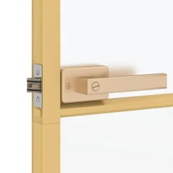 vidaXL Materiales De Construcción-Puerta de interior dorada vidrio templado y aluminio 76x201,5cm