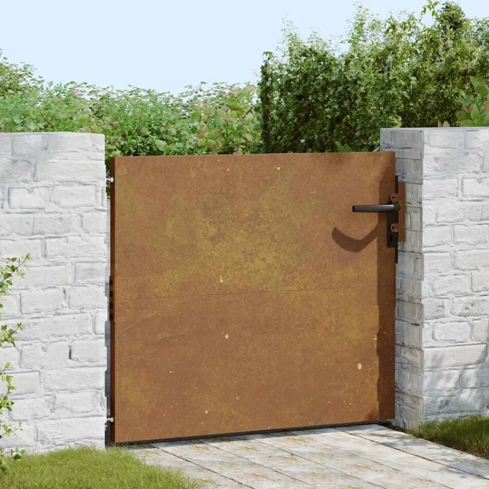 vidaXL Puerta de jardín acero corten 85x75 cm Clearance